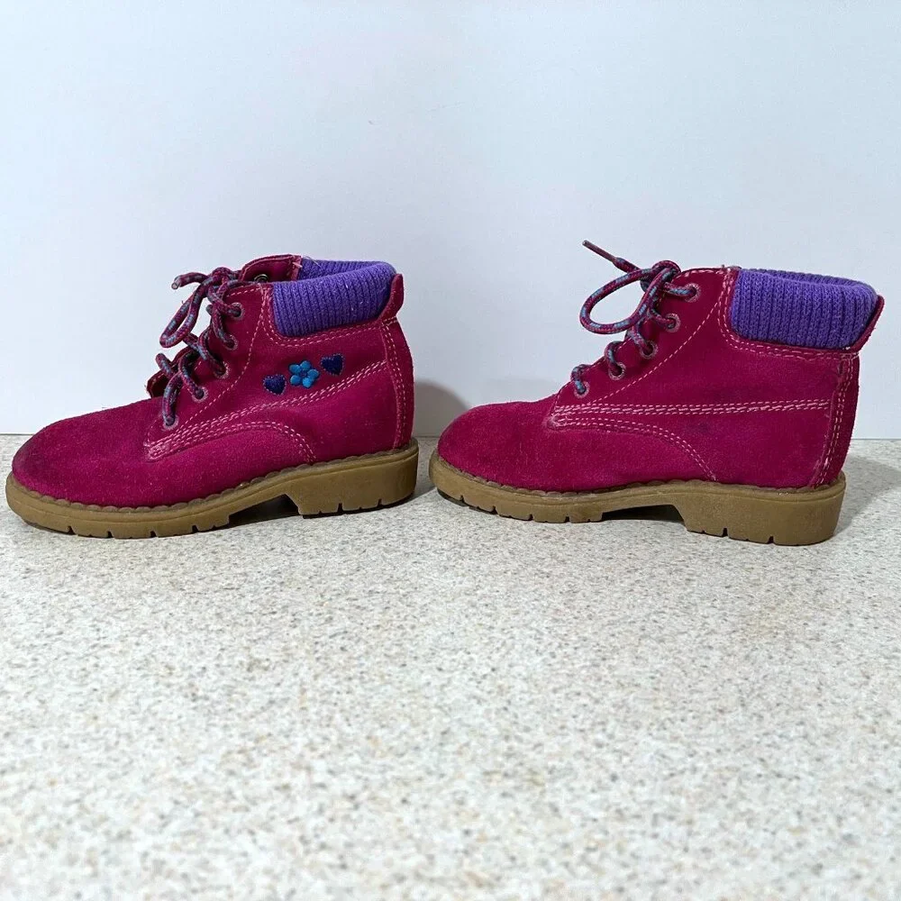 Pink Suede Boots for Kids – Size 9
